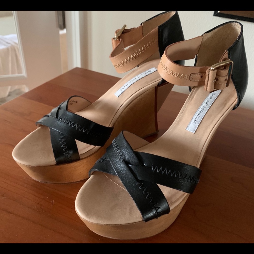 Diane Von Furstenberg Alara Platform Wedges, 7 M